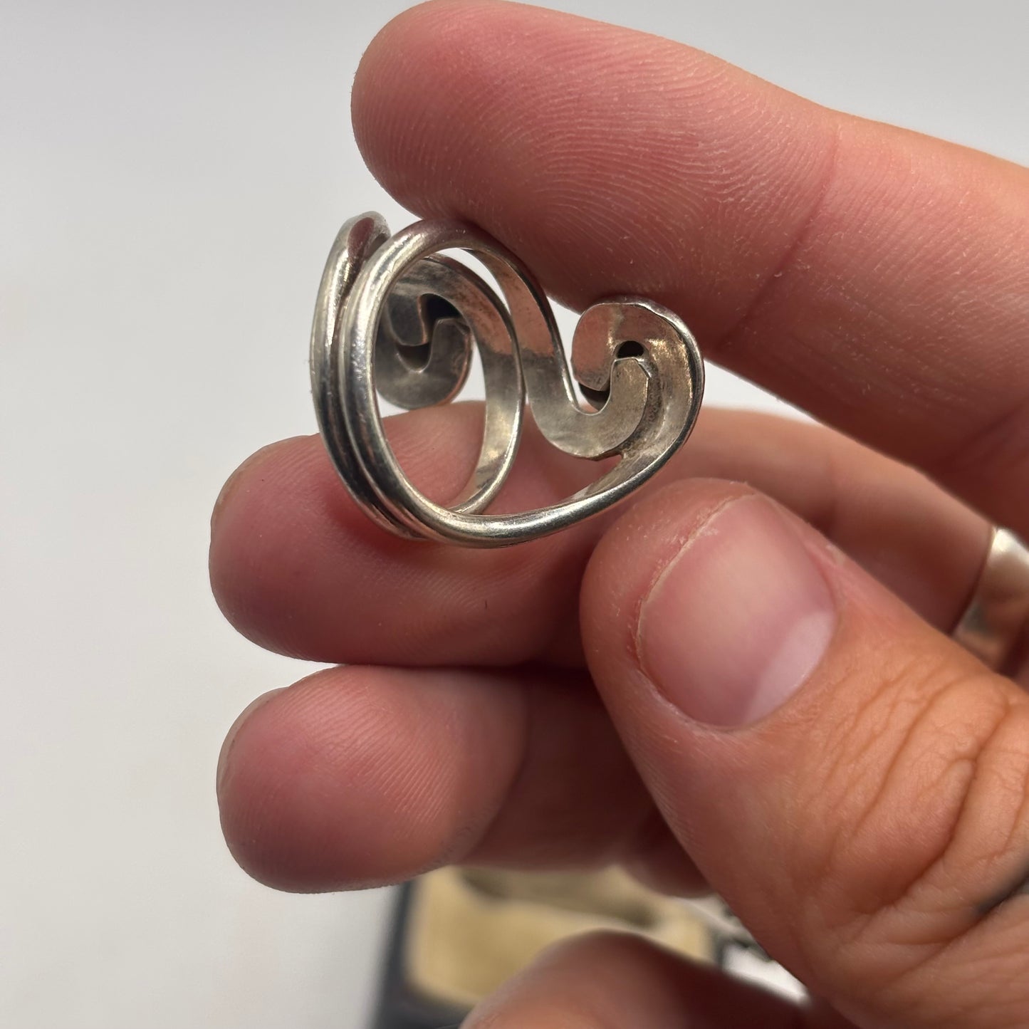 Silver Abstract Ring (L)