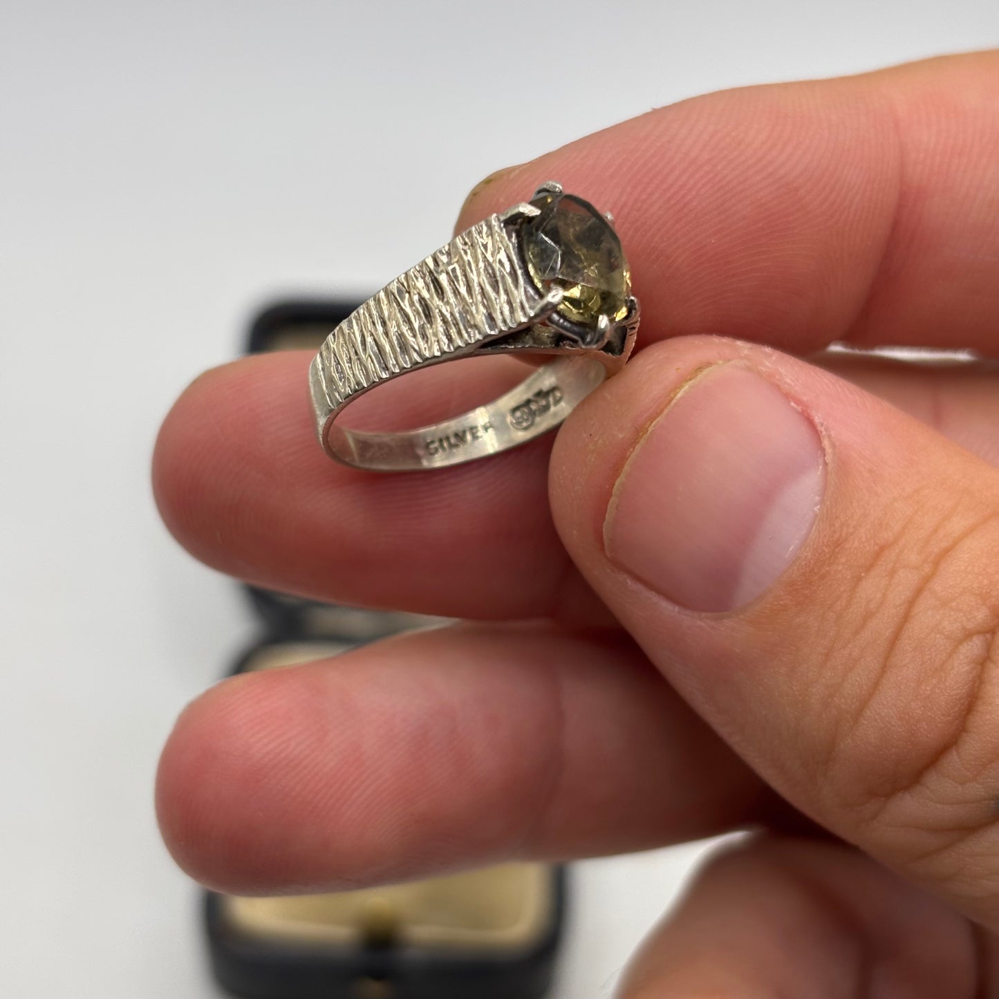Silver Citrine Vintage Ring (M)