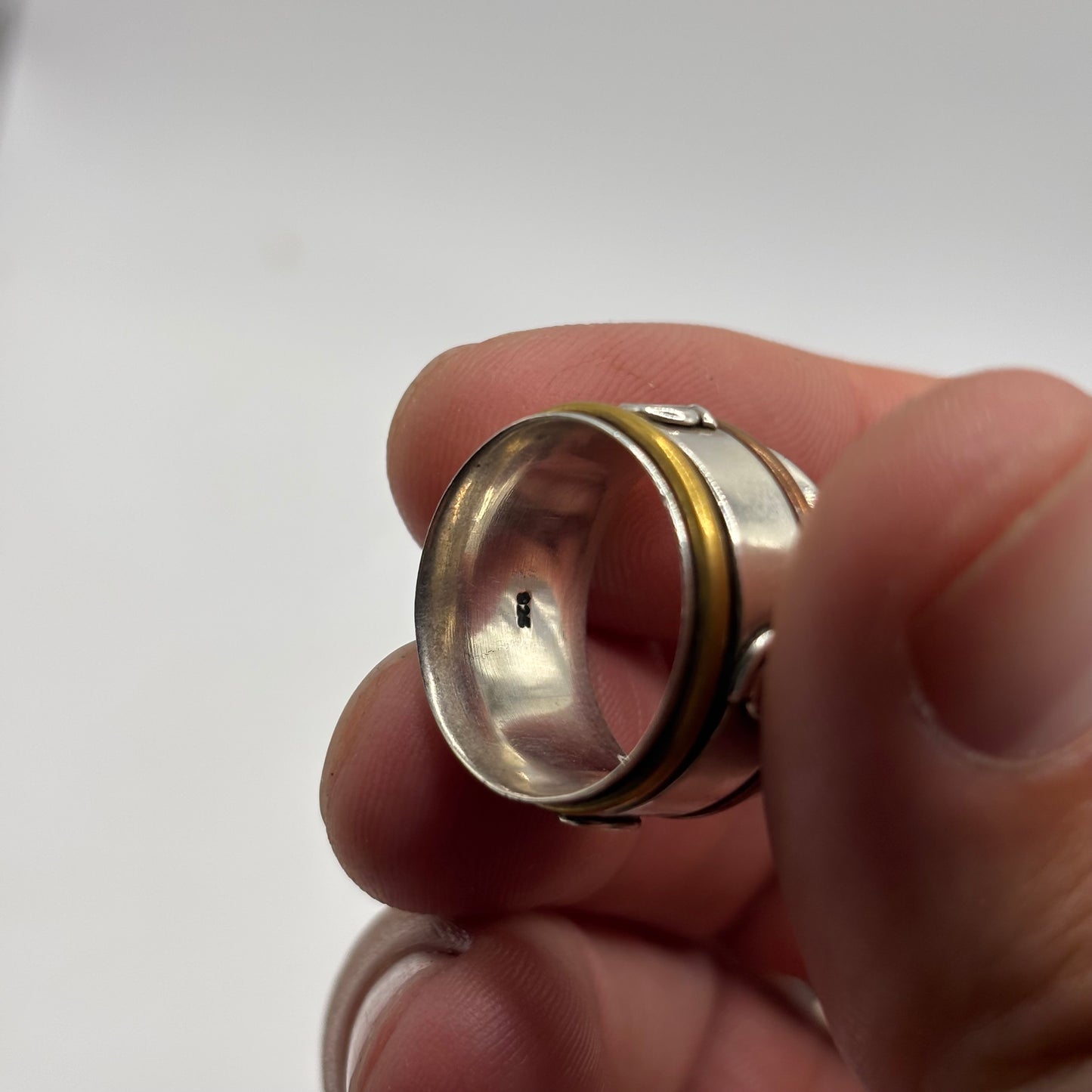 Silver Swirl Spinner Ring (M)
