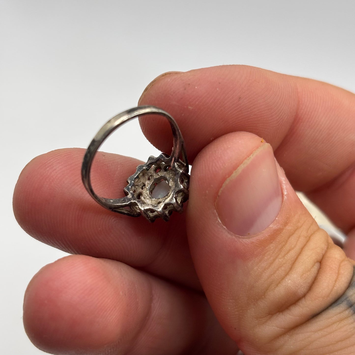 Silver Garnet & Opal Ring (K)