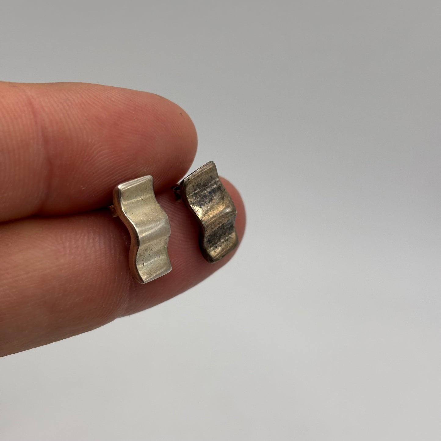 Silver Rectangle Earrings