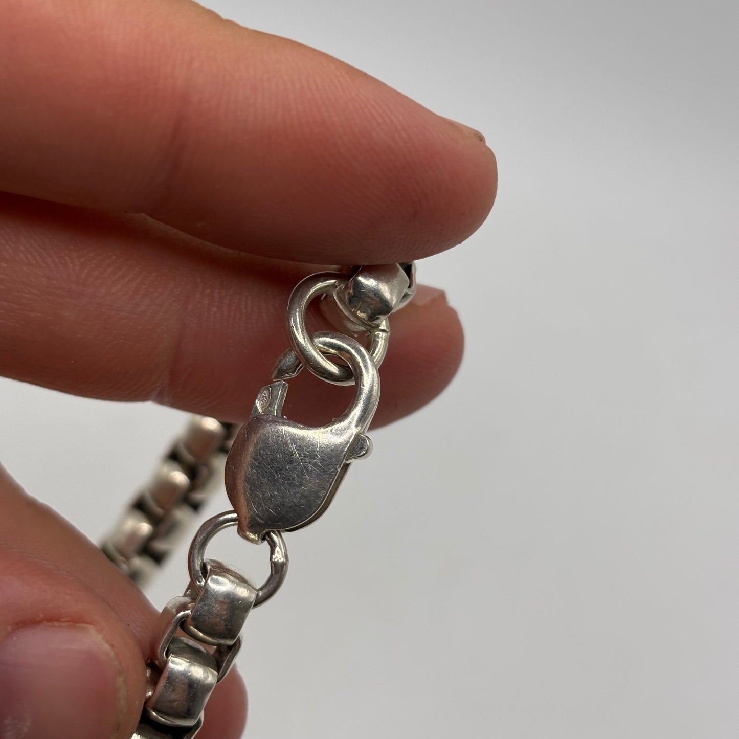 Silver 7.5” Heavy Box Link Bracelet