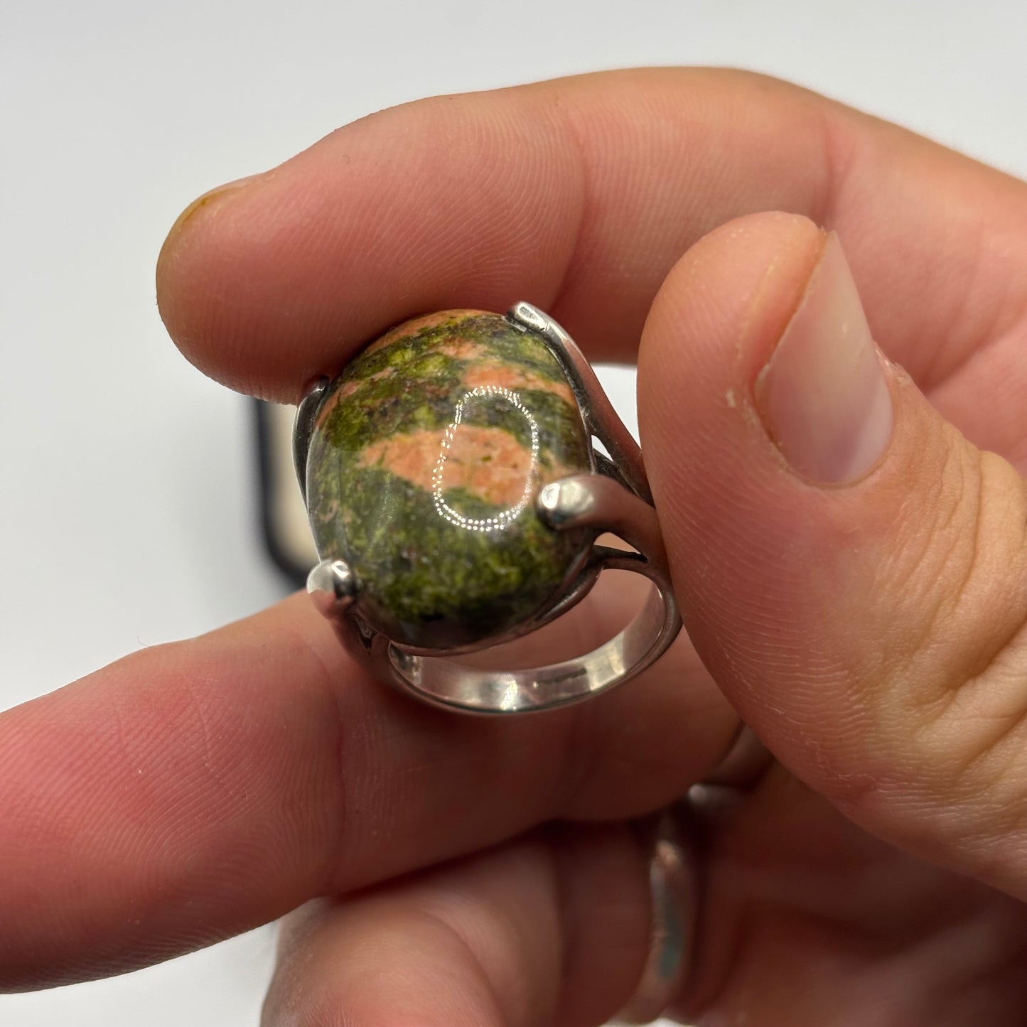 Silver Chunky Ukanite Ring