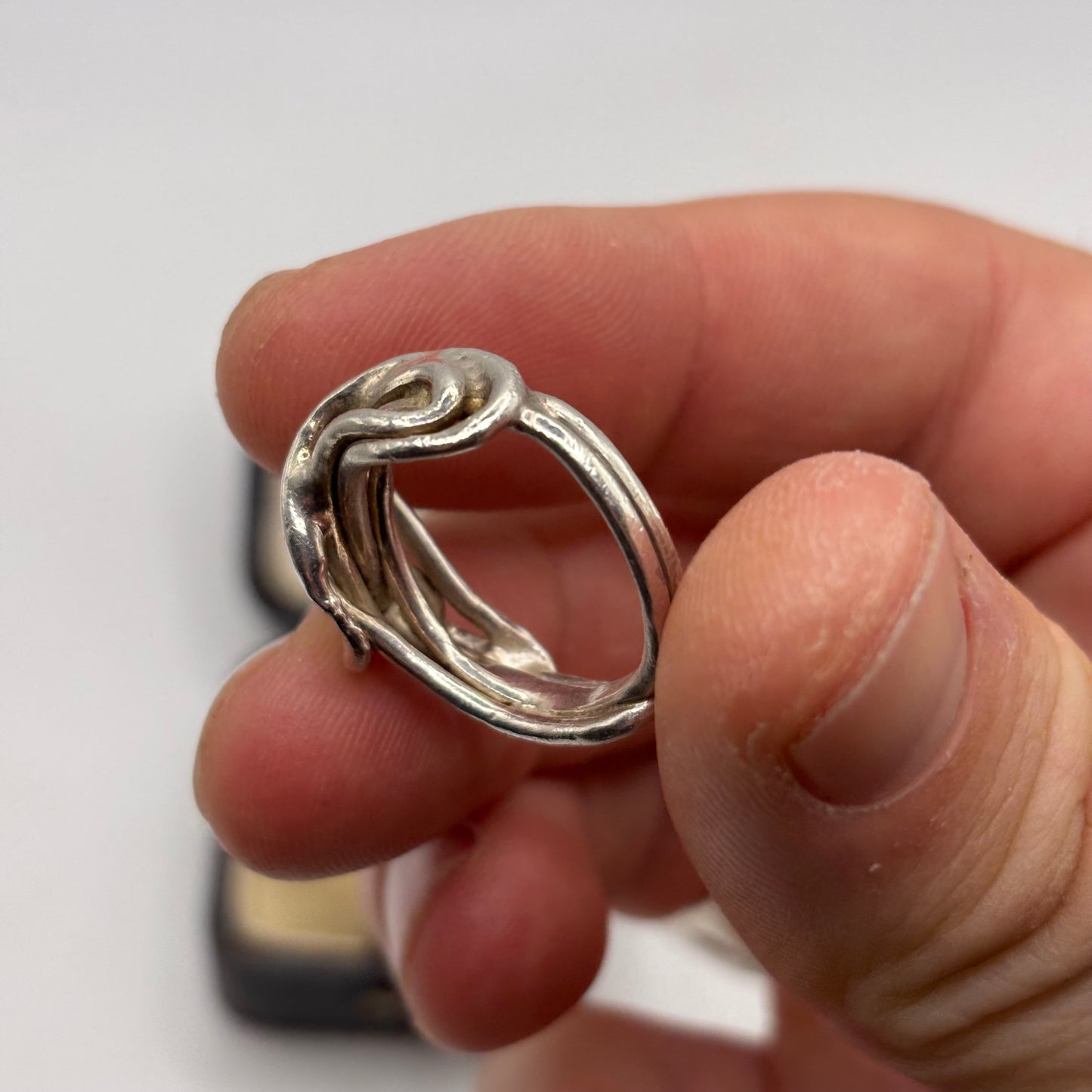 Silver Abstract Band Ring