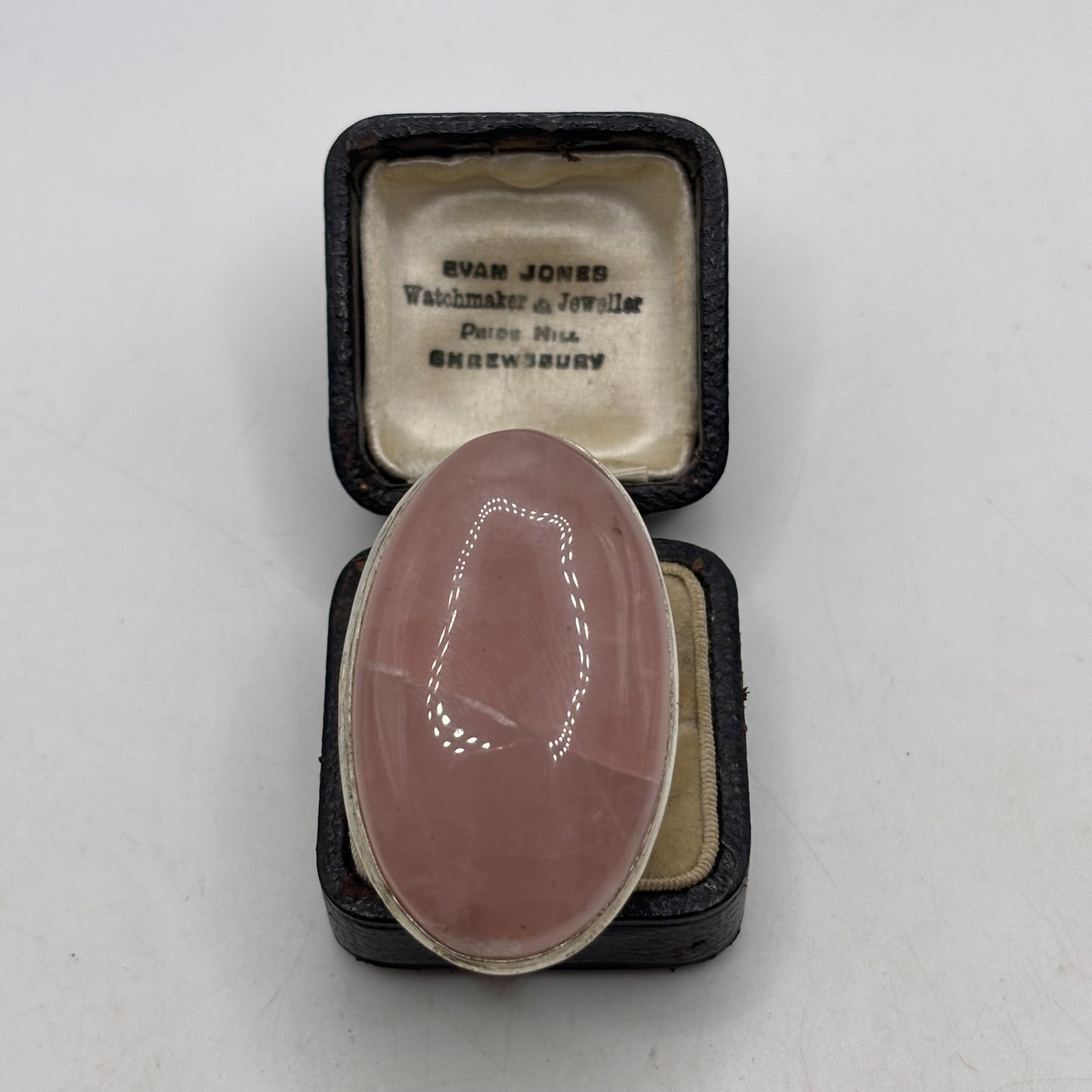 Silver Heavy Rose Quartz Ring (R)