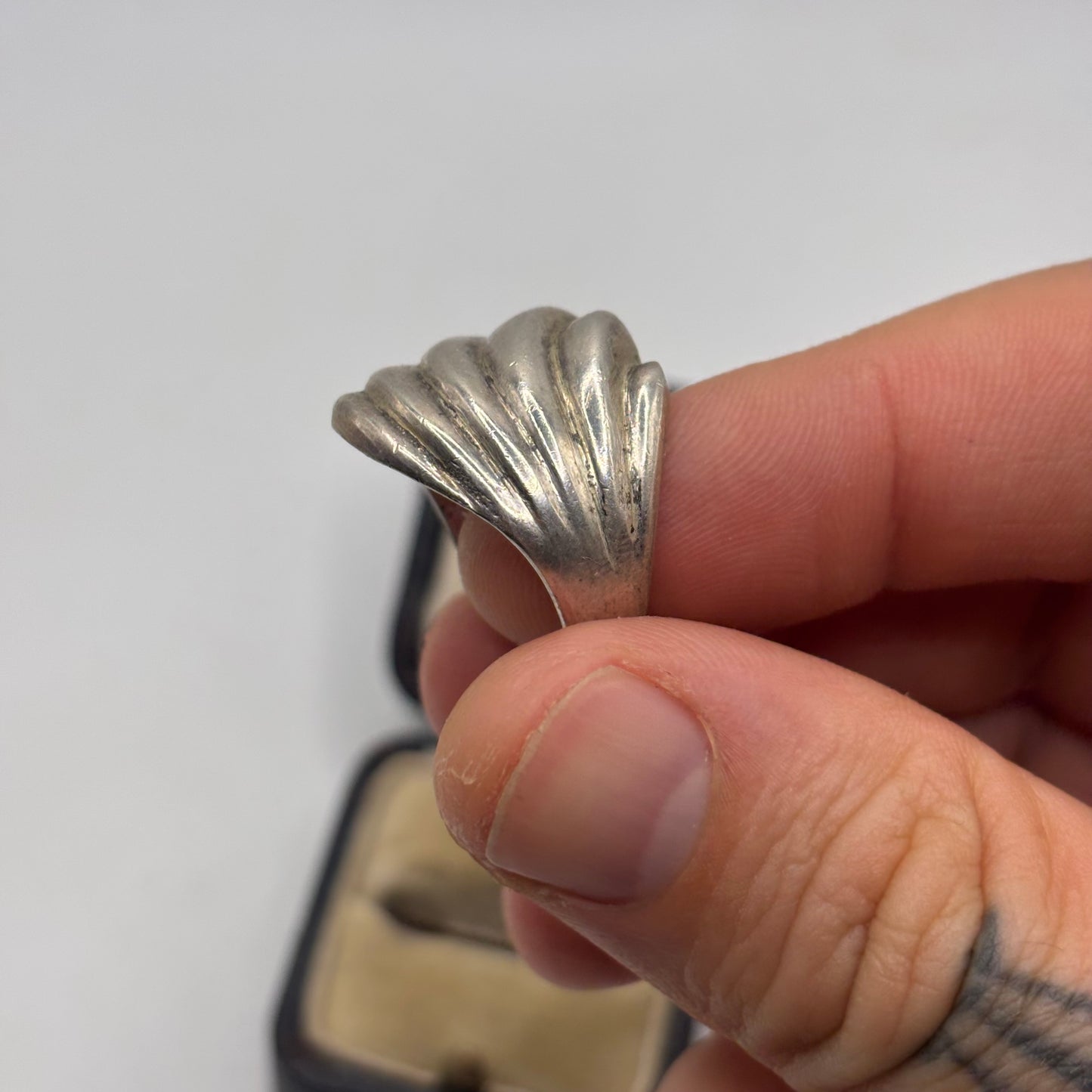 Silver Chunky Abstract Ring
