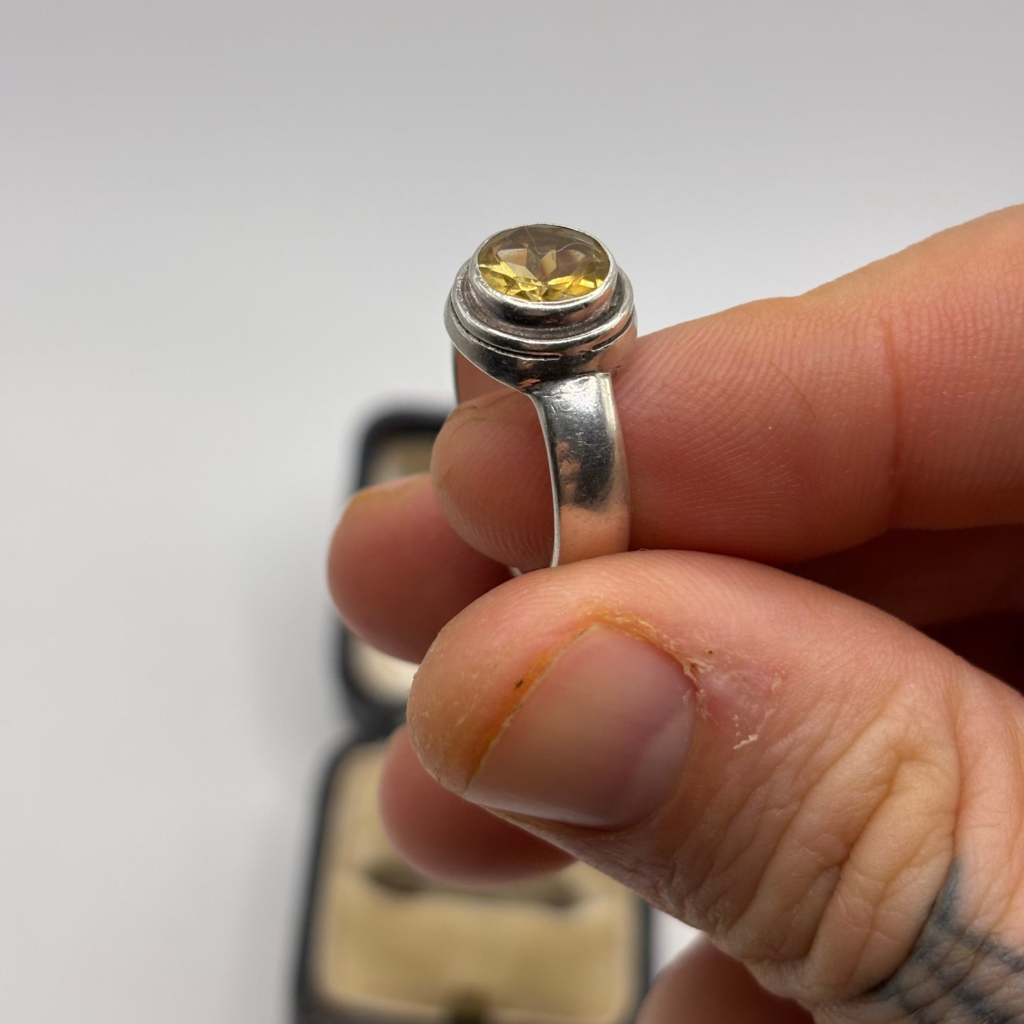 Silver Citrine Ring