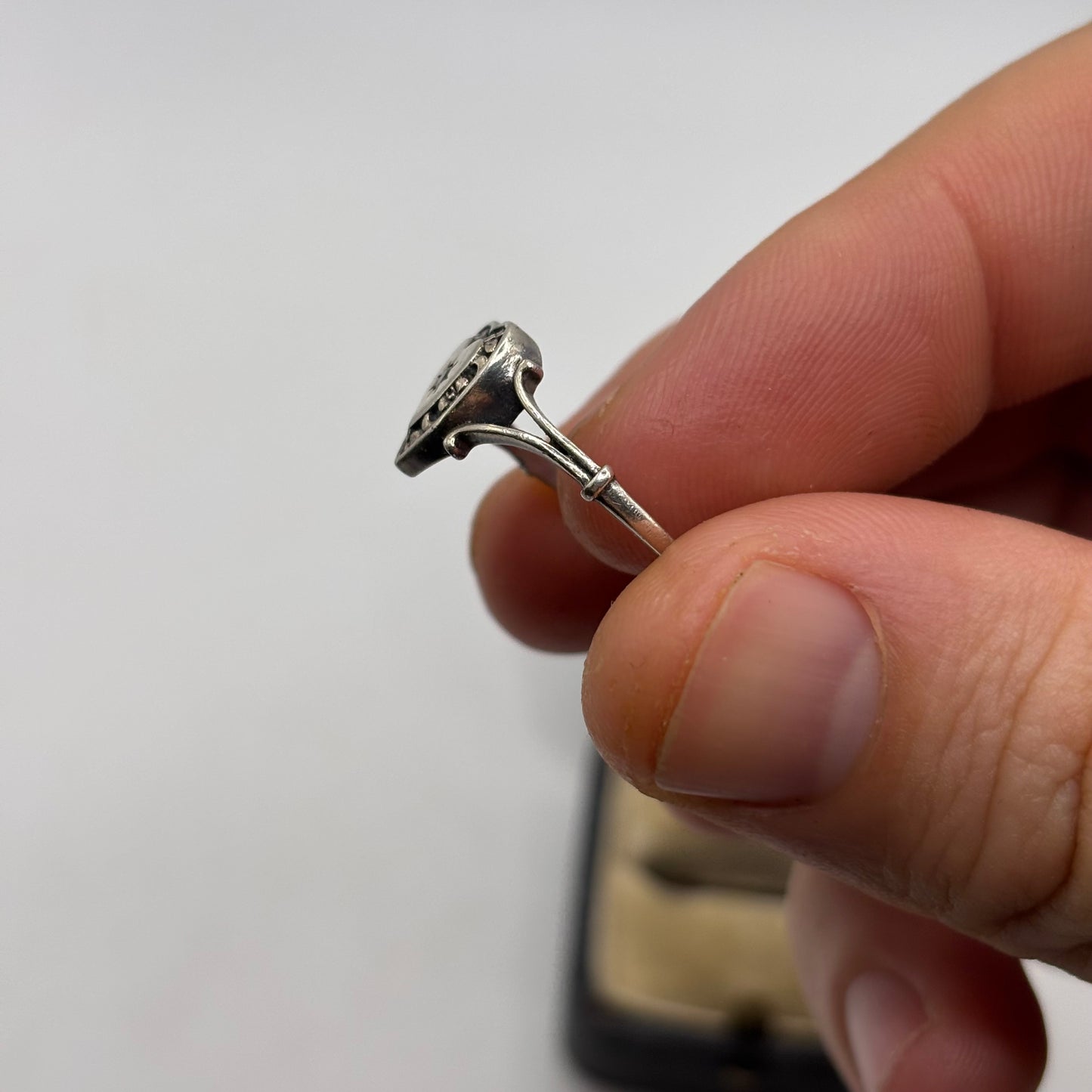 Silver Regal Rose Heart Ring