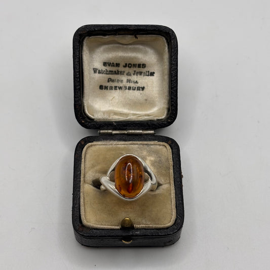Silver Amber Ring (P)