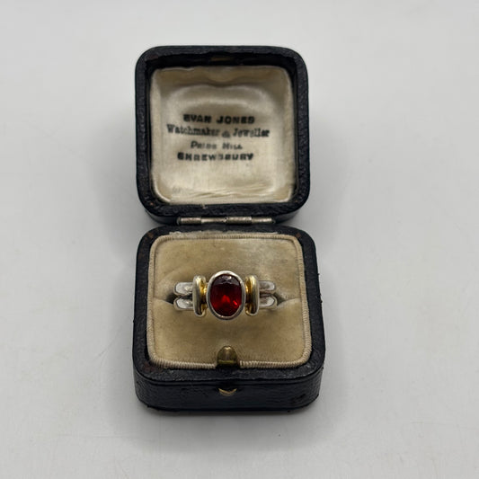 Silver Garnet Ring