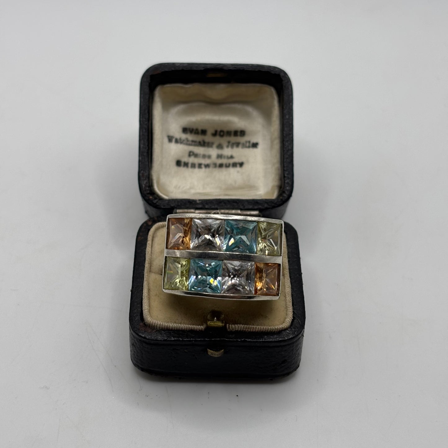 Silver Chunky Mixed Gem Ring