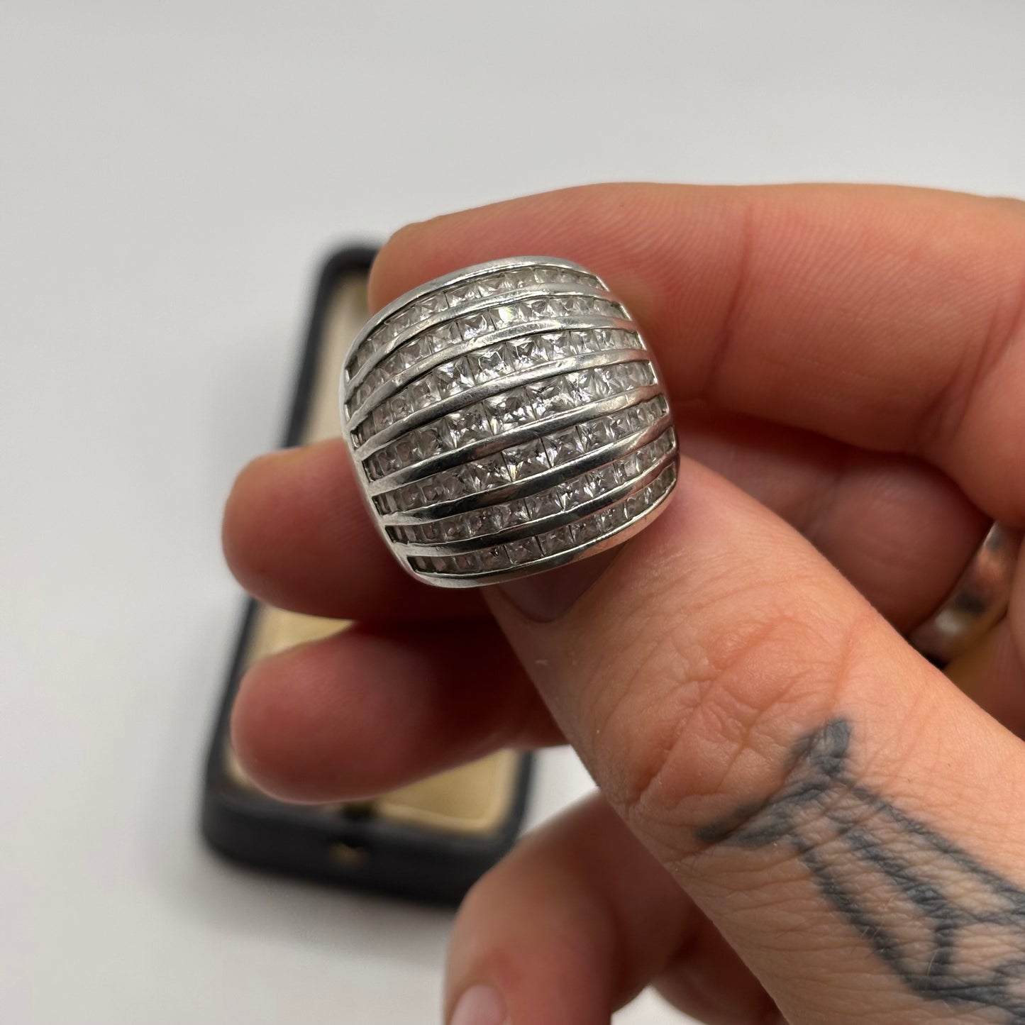 Silver Cubic Zirconia Band Ring