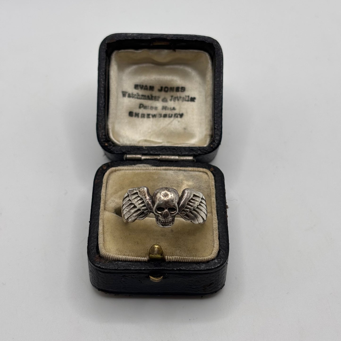 Silver Vintage The Great Frog Winged Skull Ring (S)