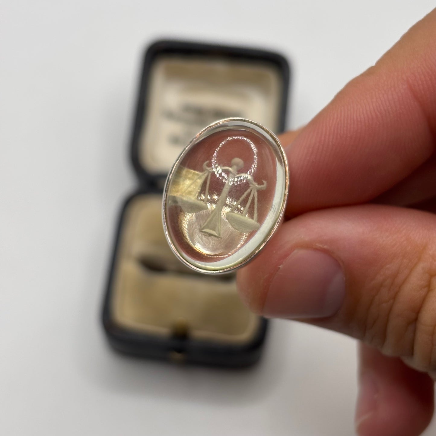 Silver Libra Intaglio Ring (N)