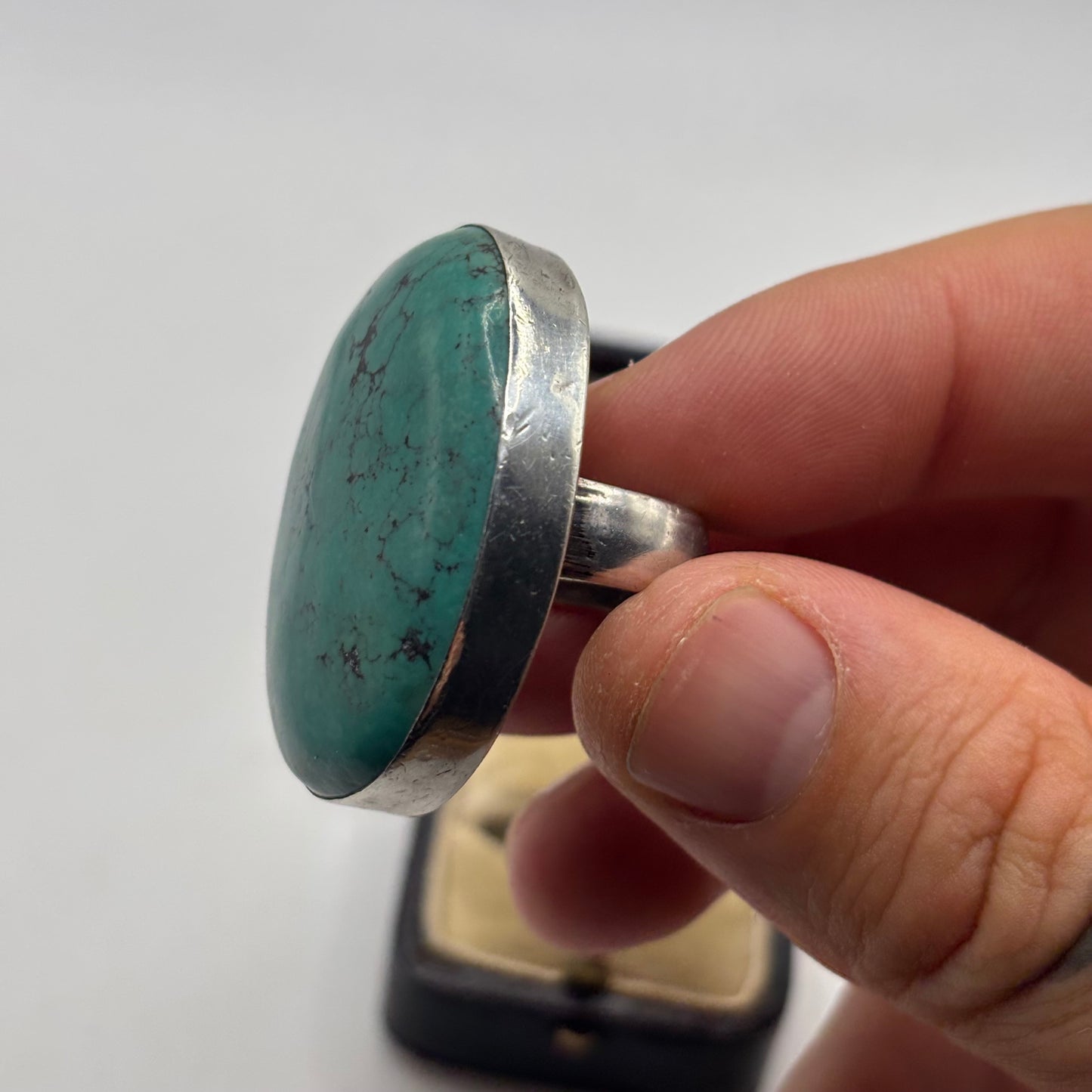 Silver Large Turquoise Statement Ring