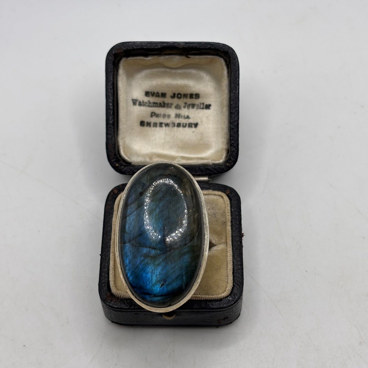 Silver Large Labradorite Ring (S)