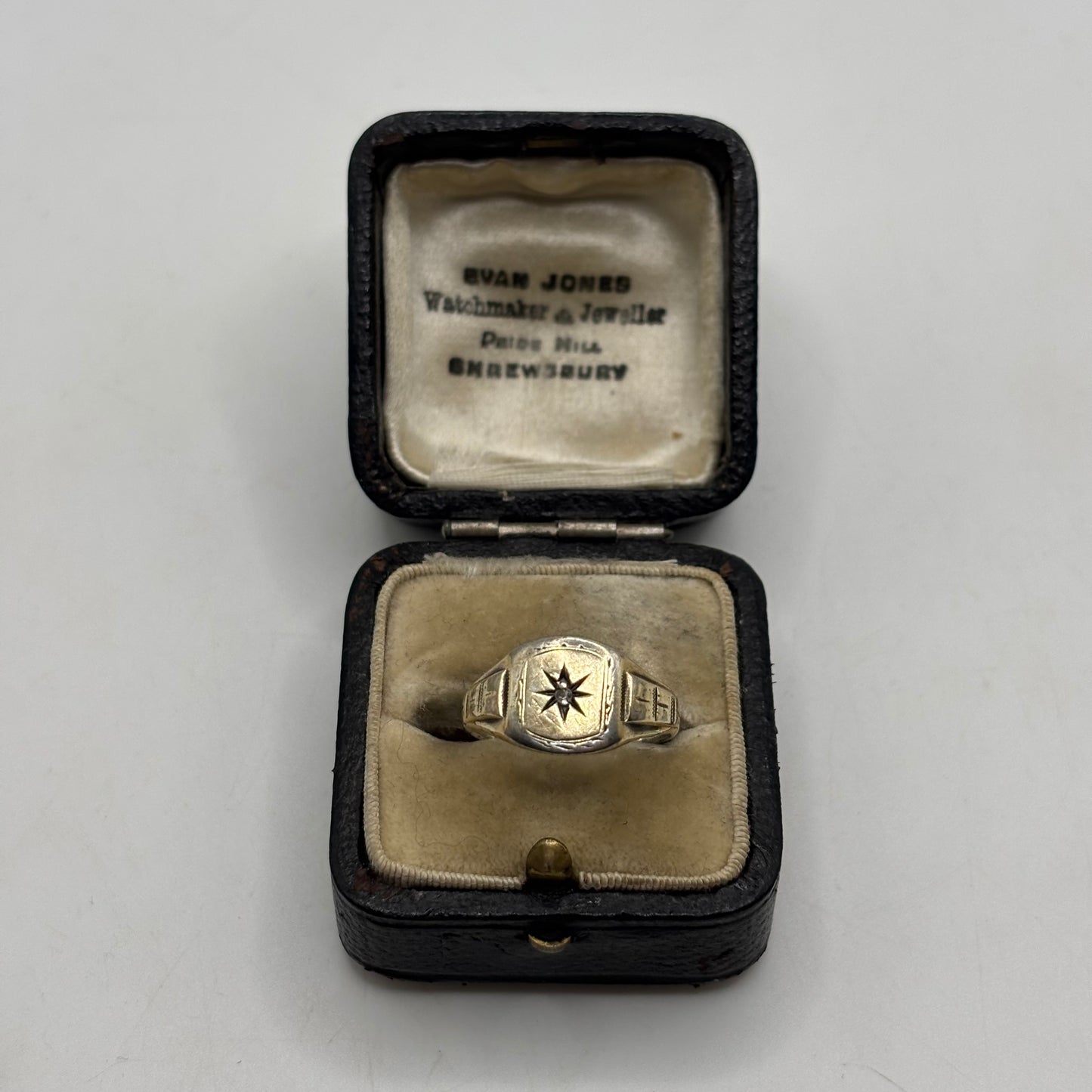 Silver Vintage Gold On Silver Signet Ring (O)