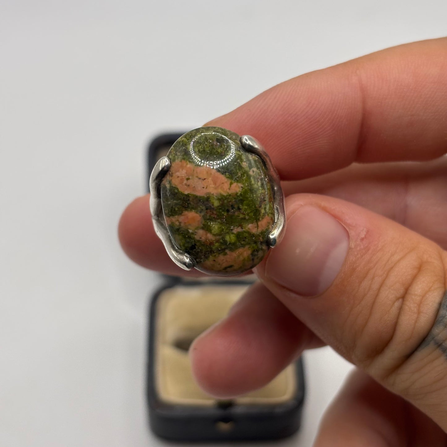 Silver Chunky Ukanite Ring