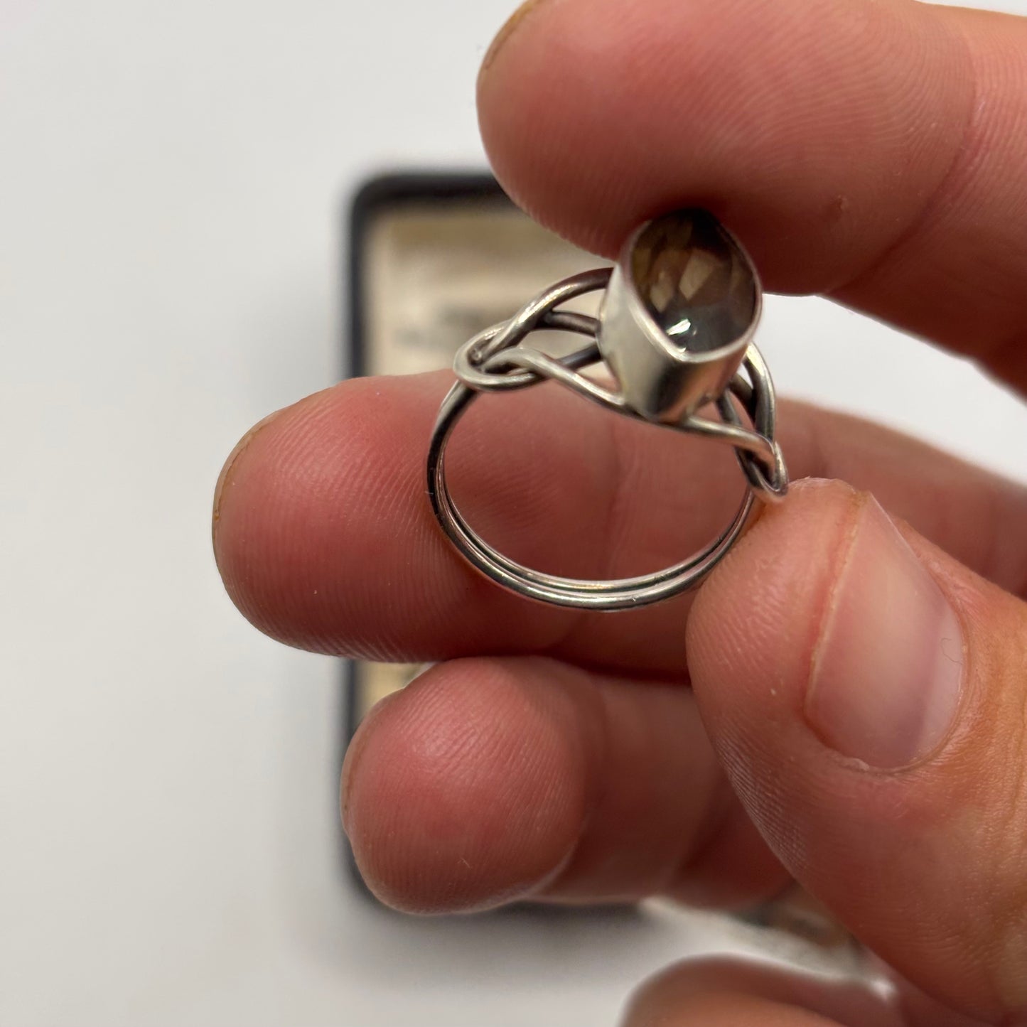 Silver Smokey Quartz Ring (N)