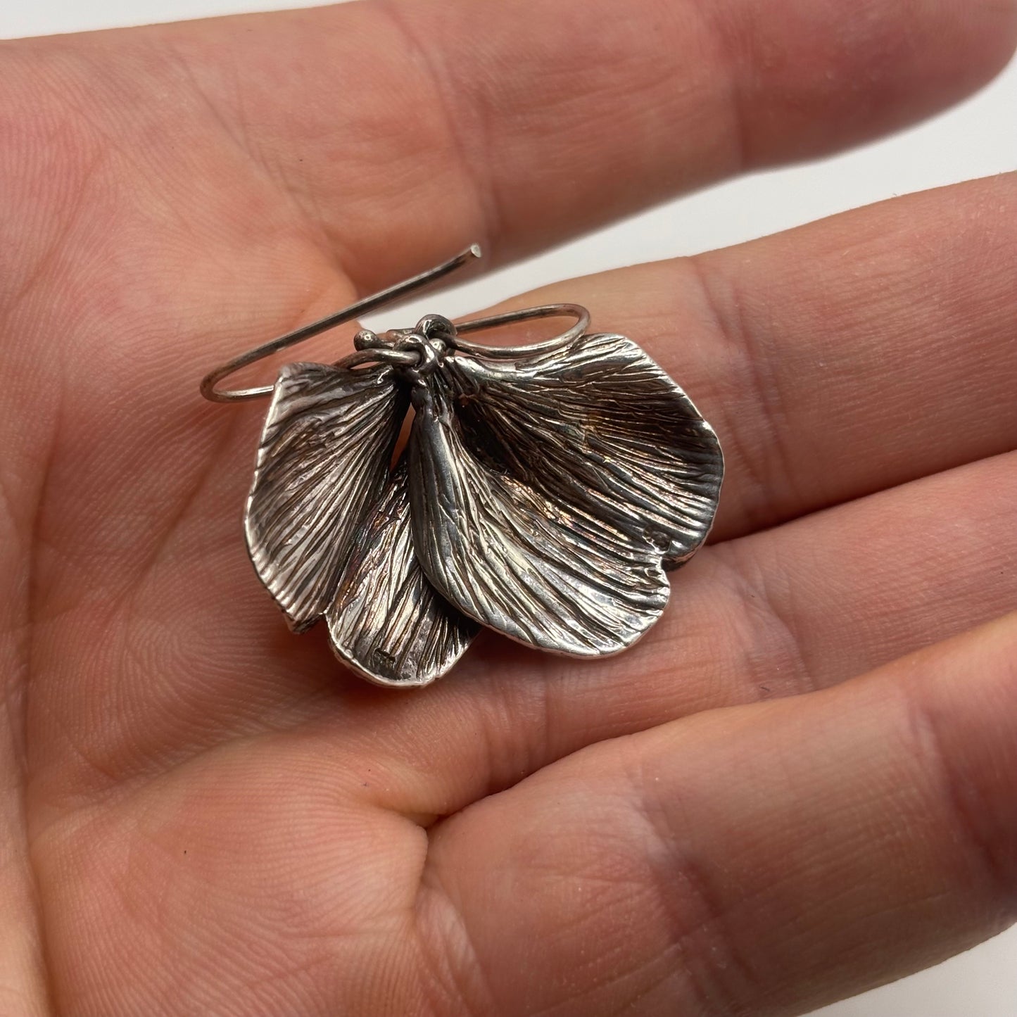 Silver Petal Earrings