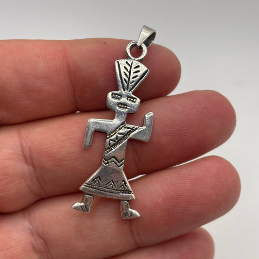 Silver Native American Kachina Doll Pendant