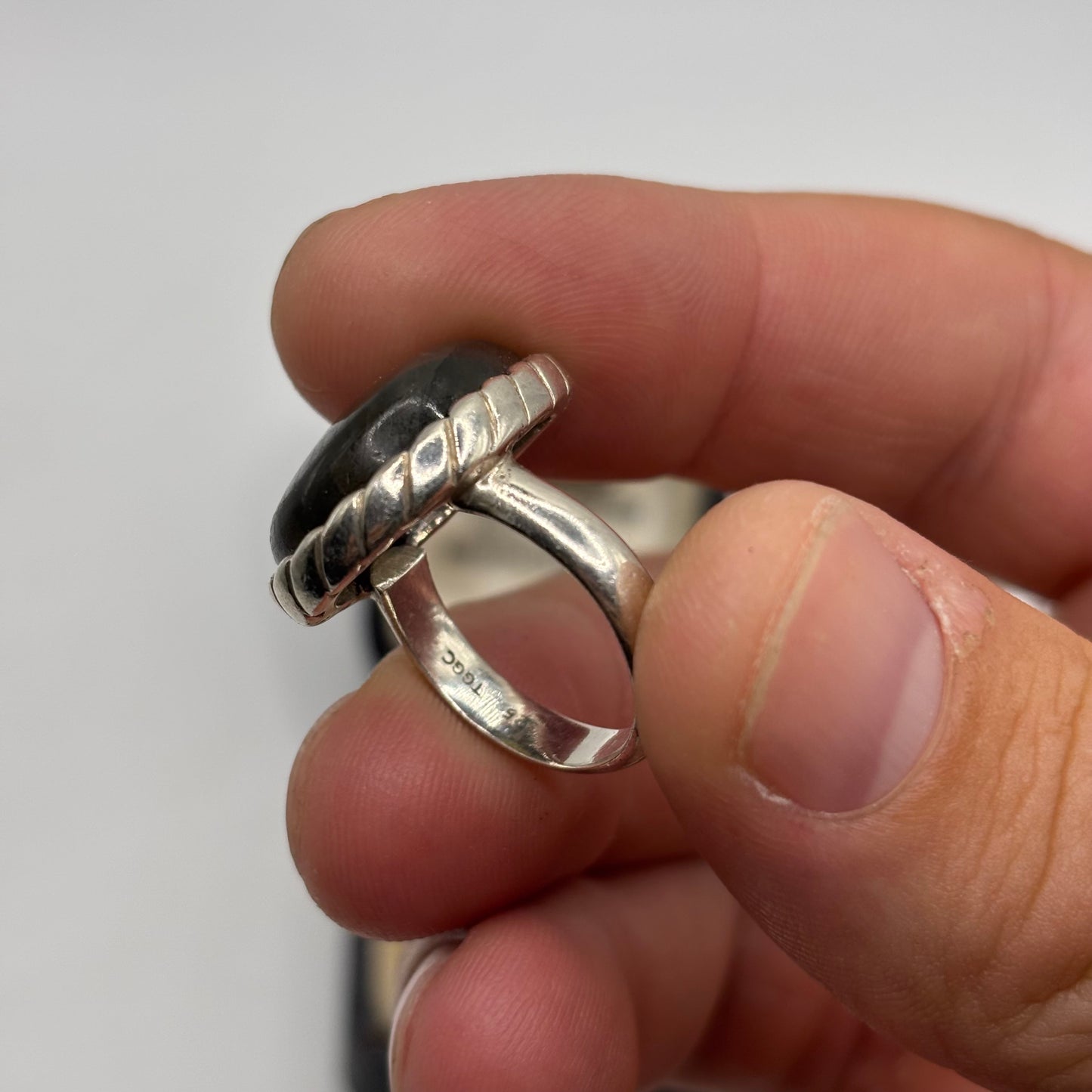 Silver Labradorite Ring (L)