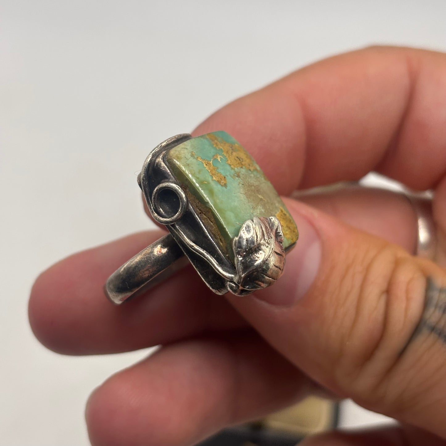 Silver Heavy Turquoise Ring (M)
