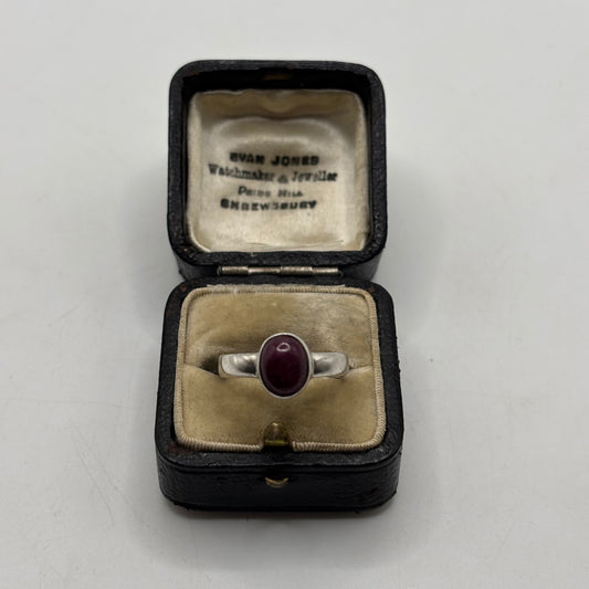 Silver Raw Ruby Ring
