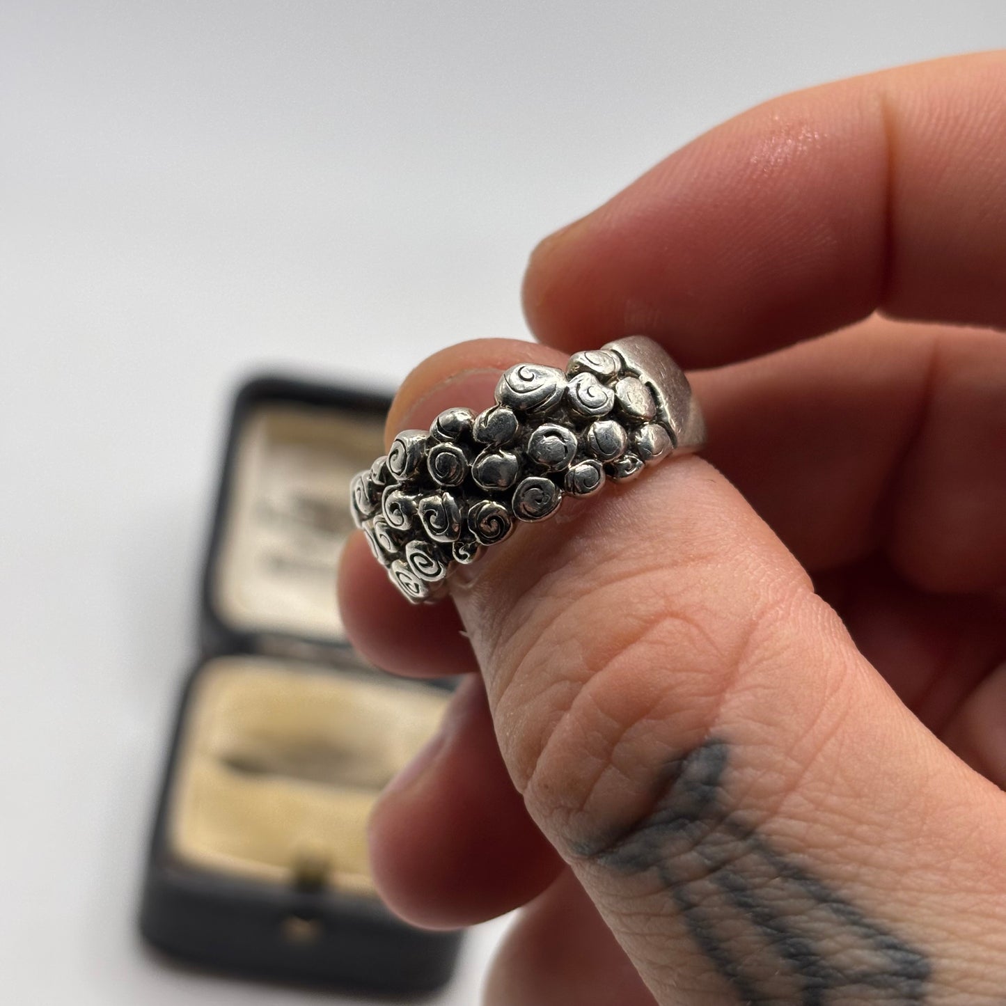 Silver Heavy Swirl Ring