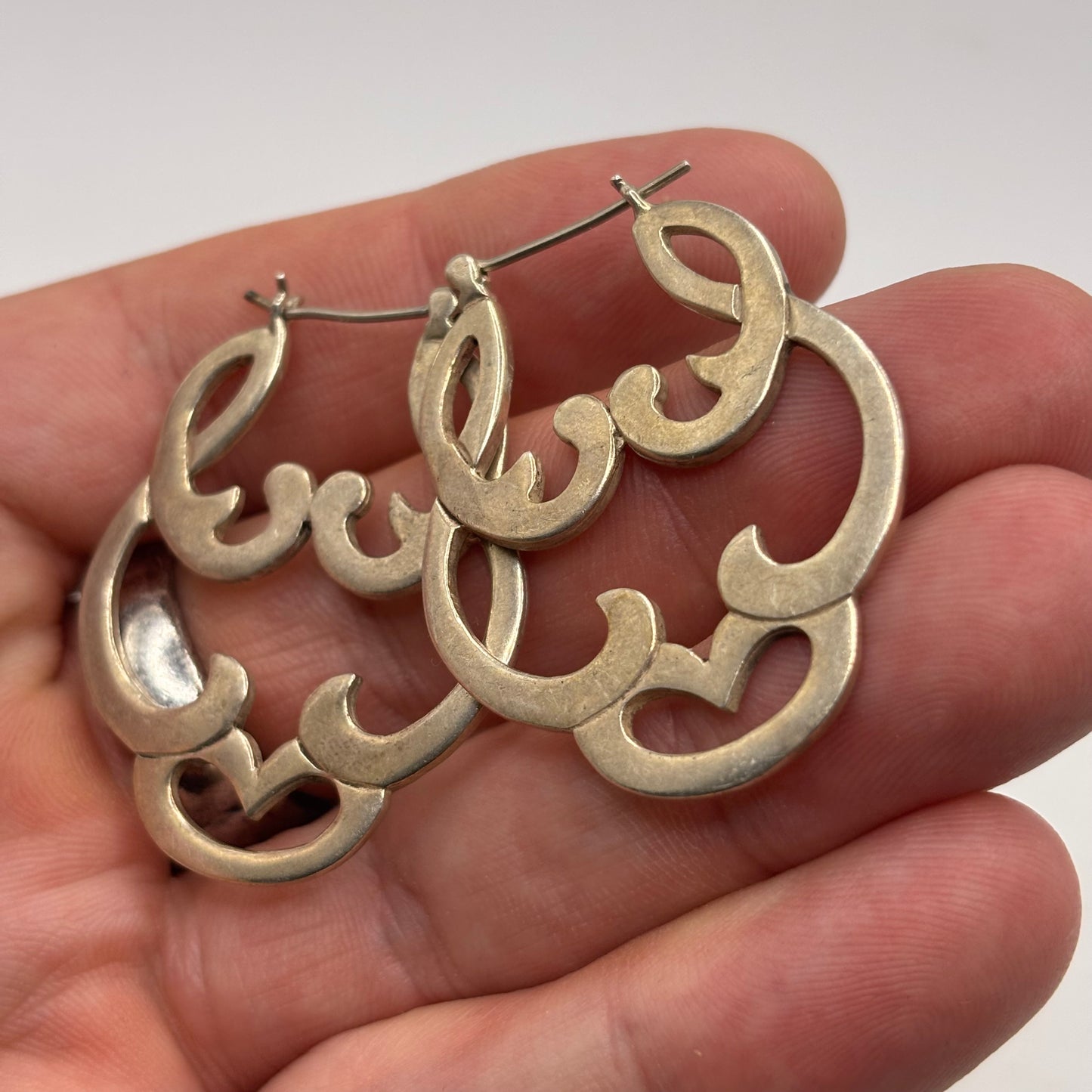 Silver Large Unusual Earrings