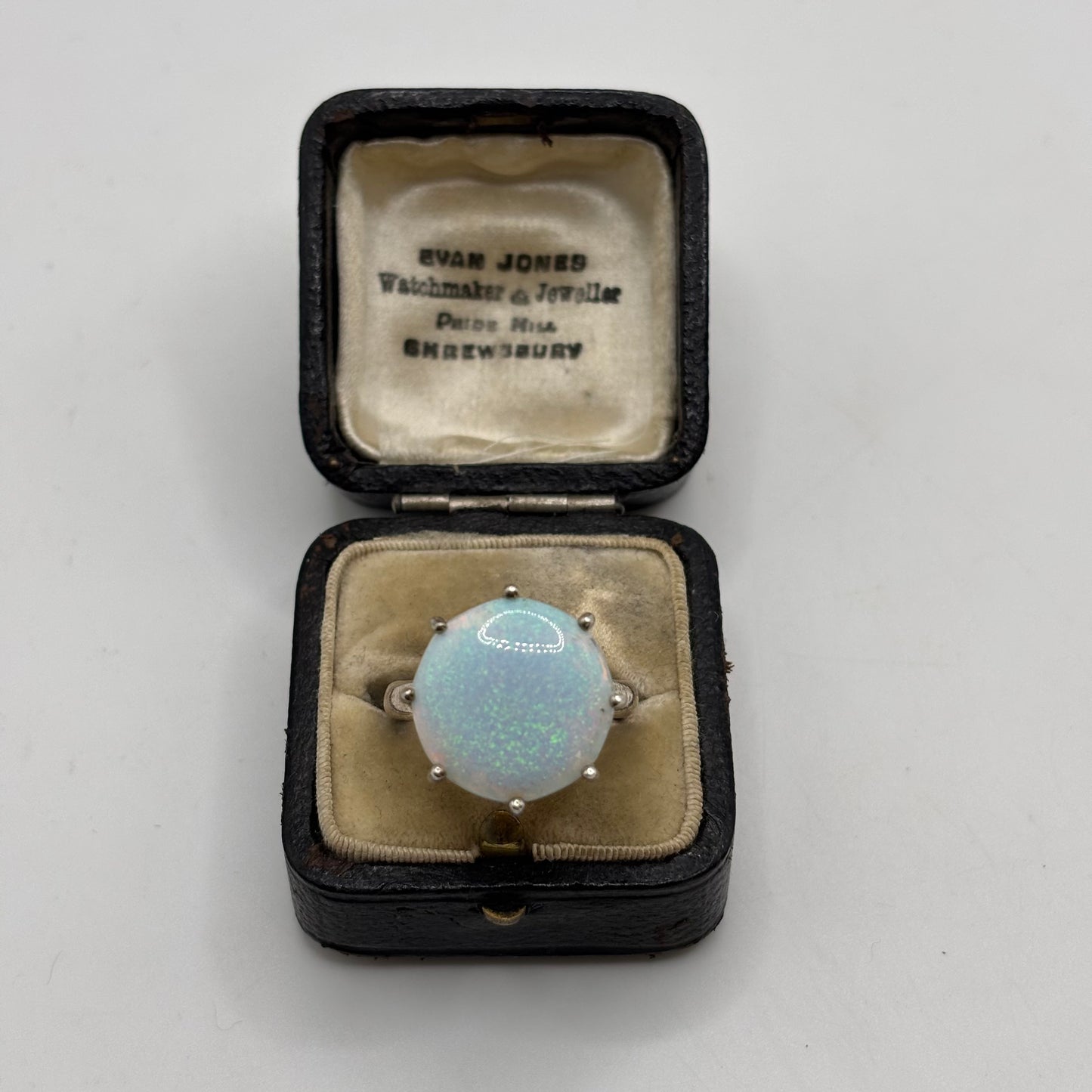 Silver Large Opal Ring (Q)