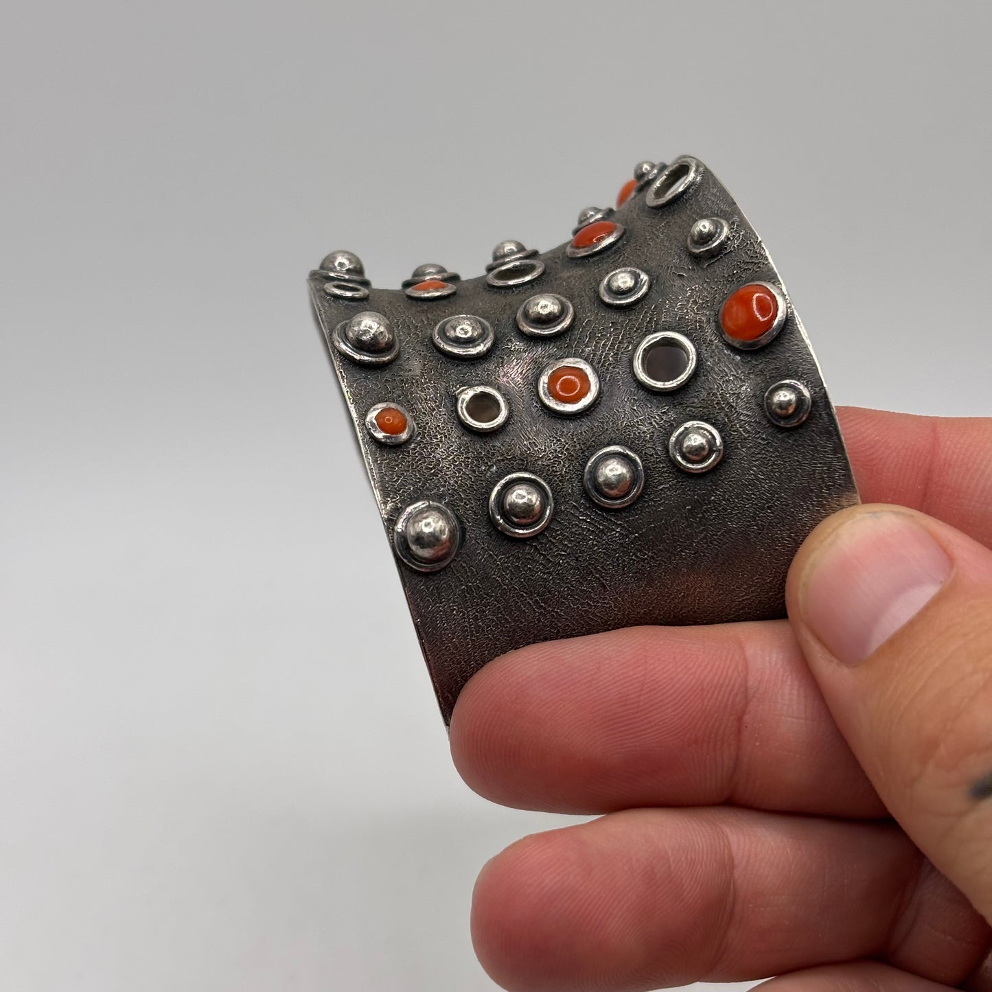 Silver Abstract Amrapali Coral Cuff Bangle