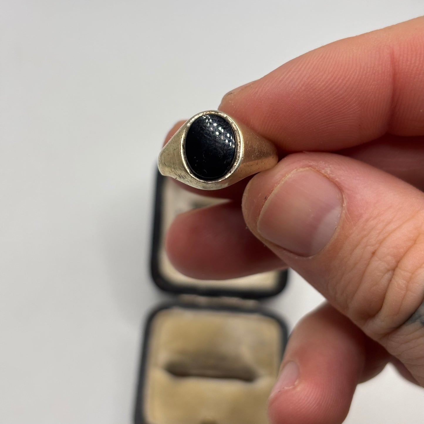 Silver Gold On Silver Signet Ring (O)