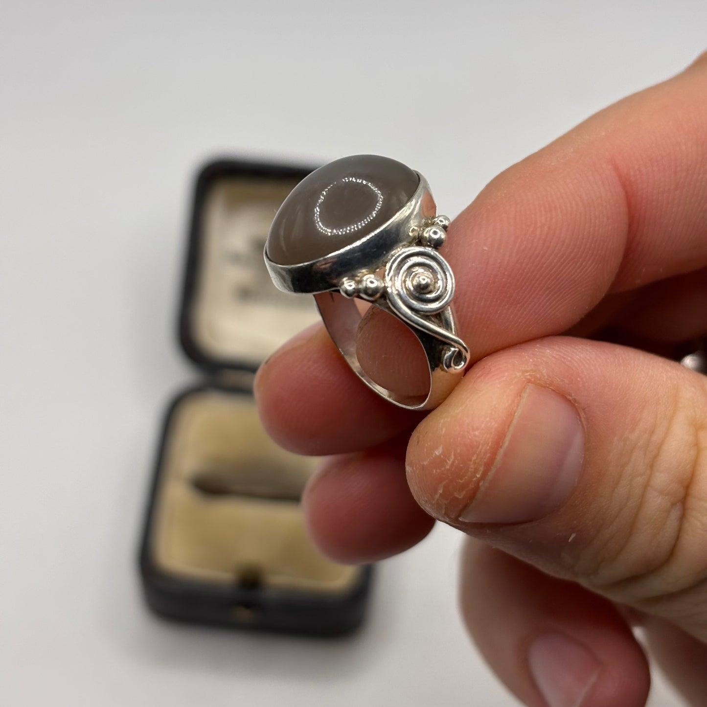 Silver Moonstone Ring