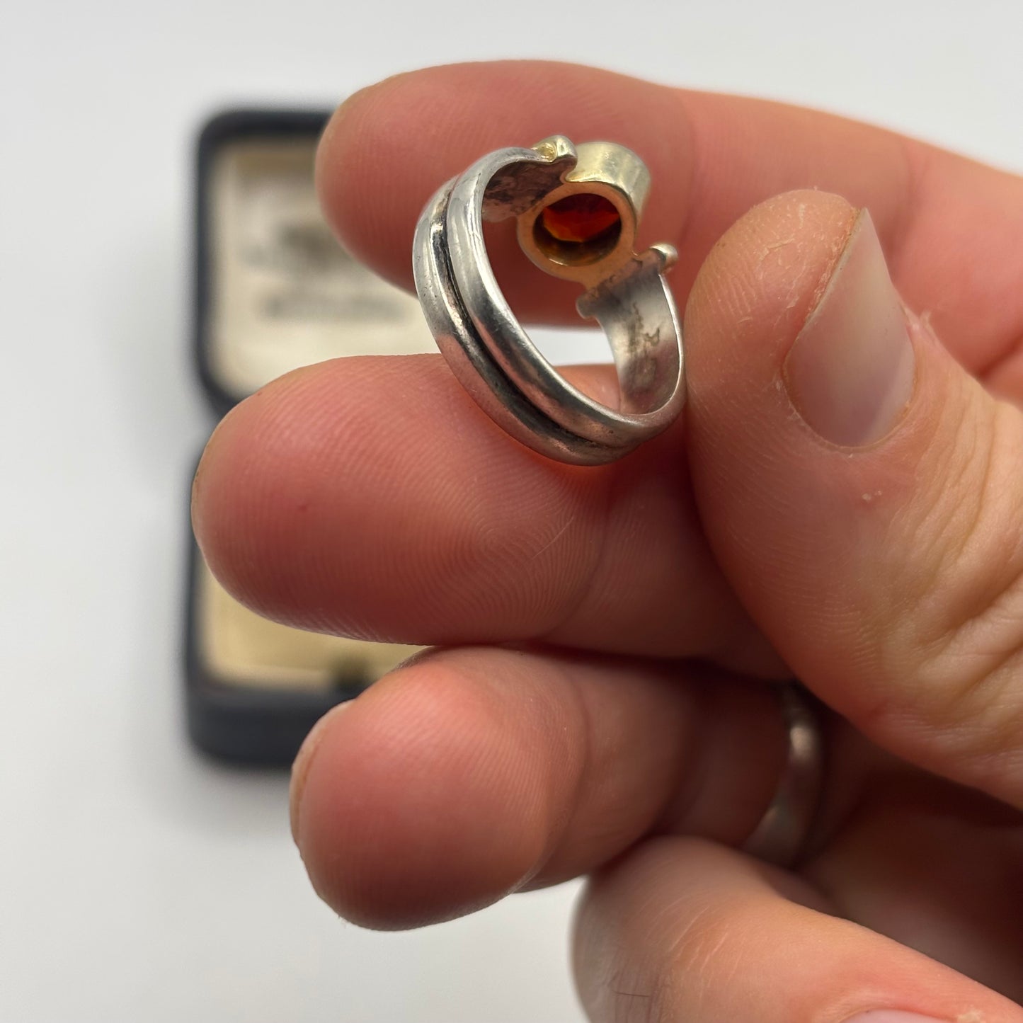 Silver Garnet Ring