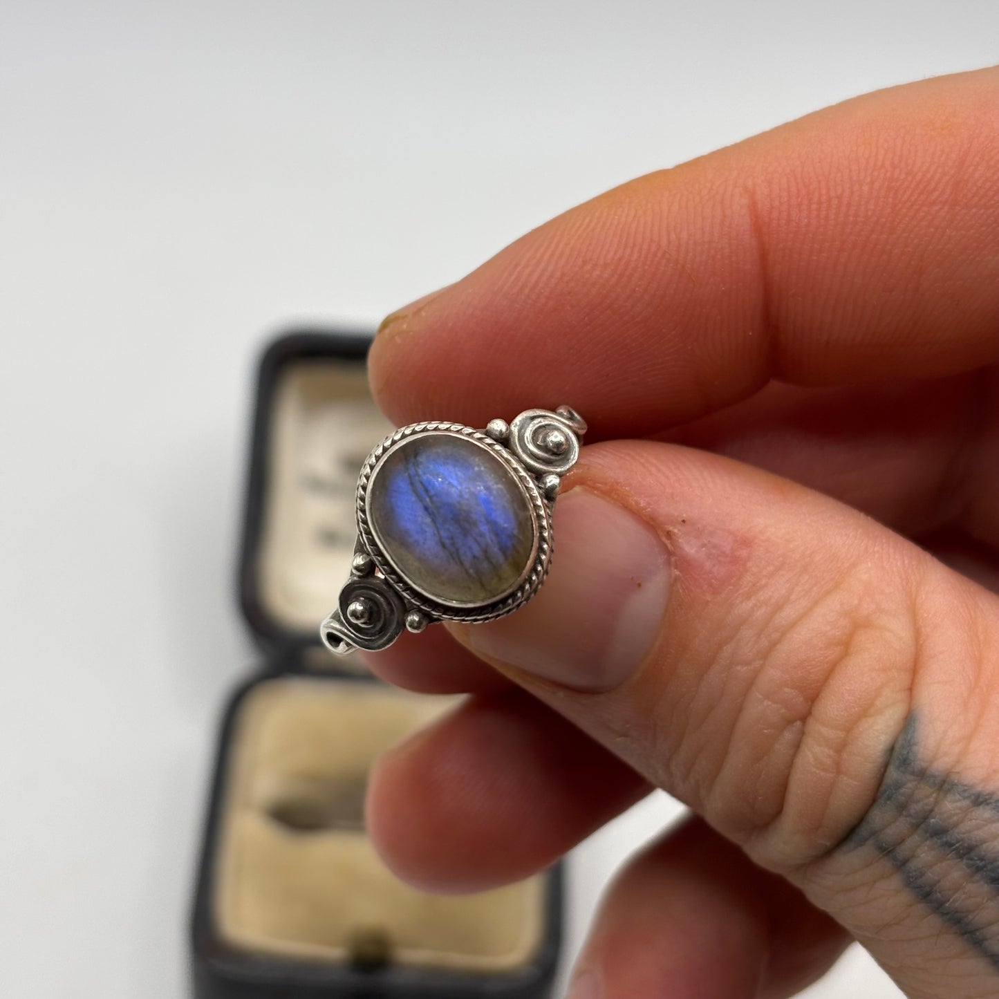 Silver Labradorite Ring