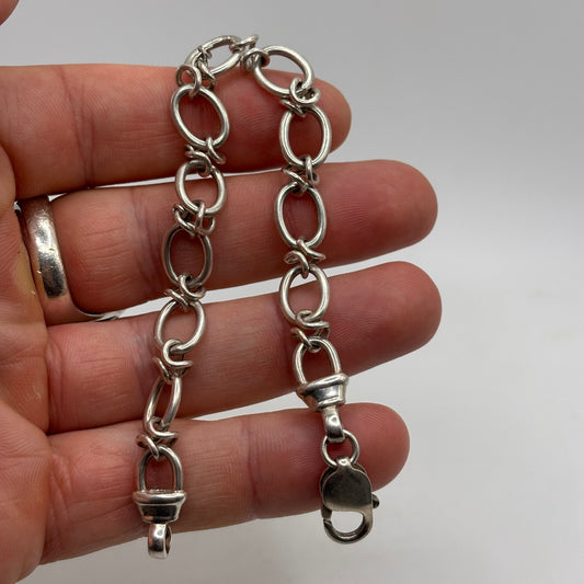 Silver 7.5” Unusual Link Bracelet