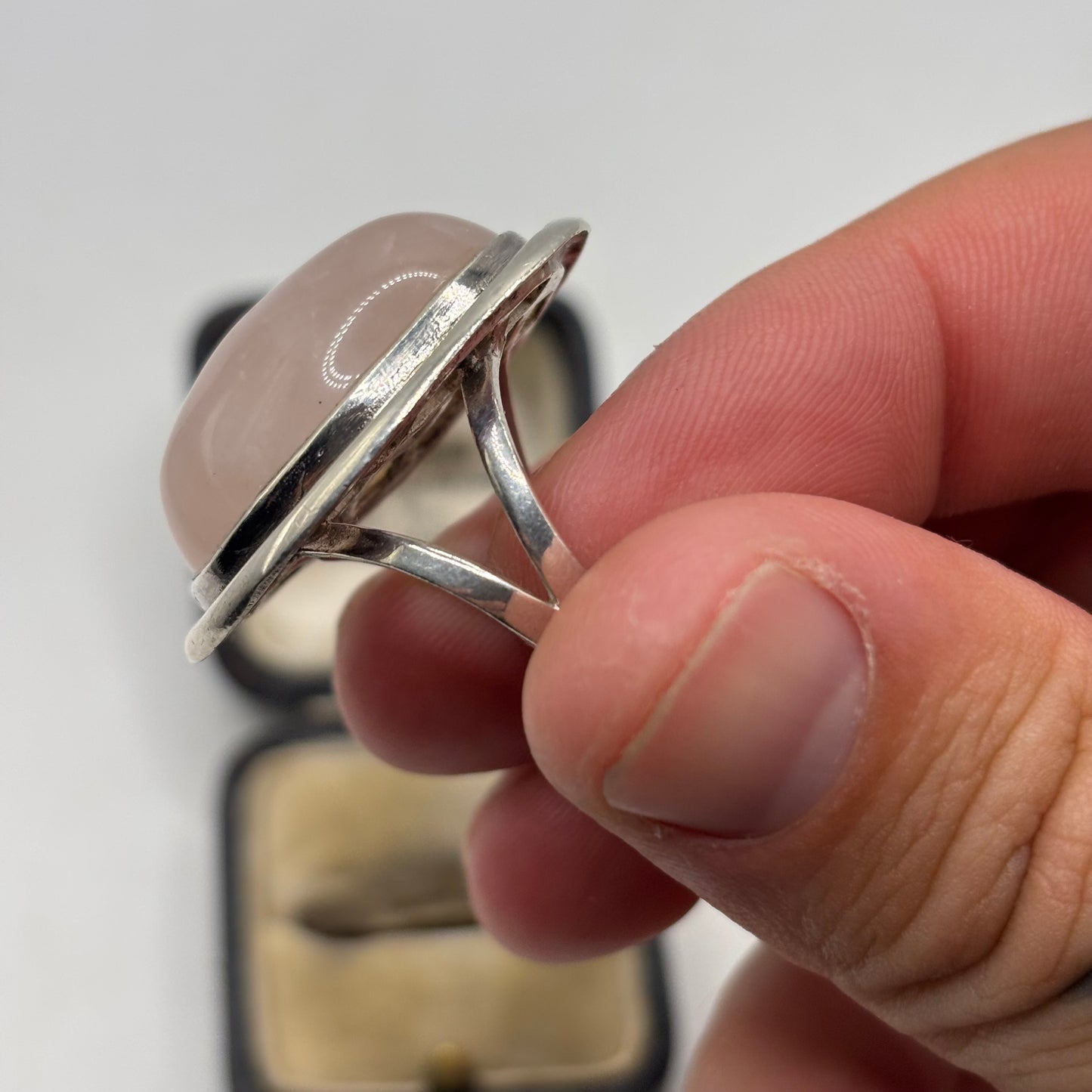 Silver Rose Quartz Ring (N)