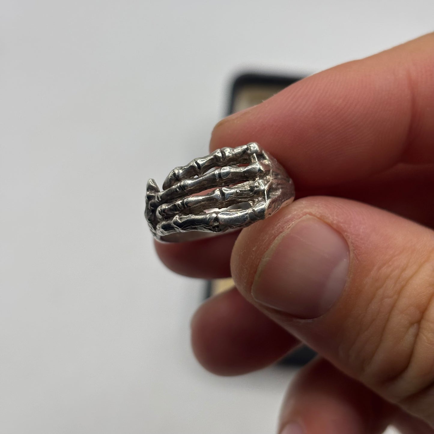 Silver Skeleton Hand Ring