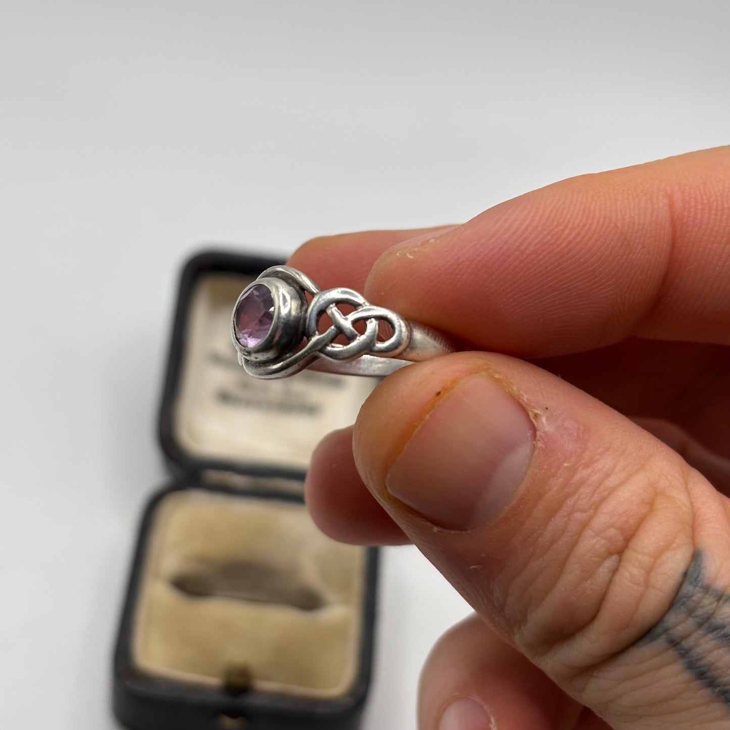 Silver Celtic Amethyst Ring