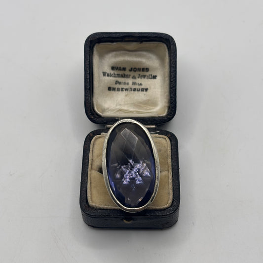Silver Amethyst Faceted Ring