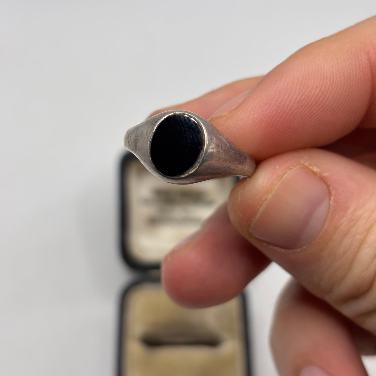 Silver Onyx Signet Ring (U 1/2)