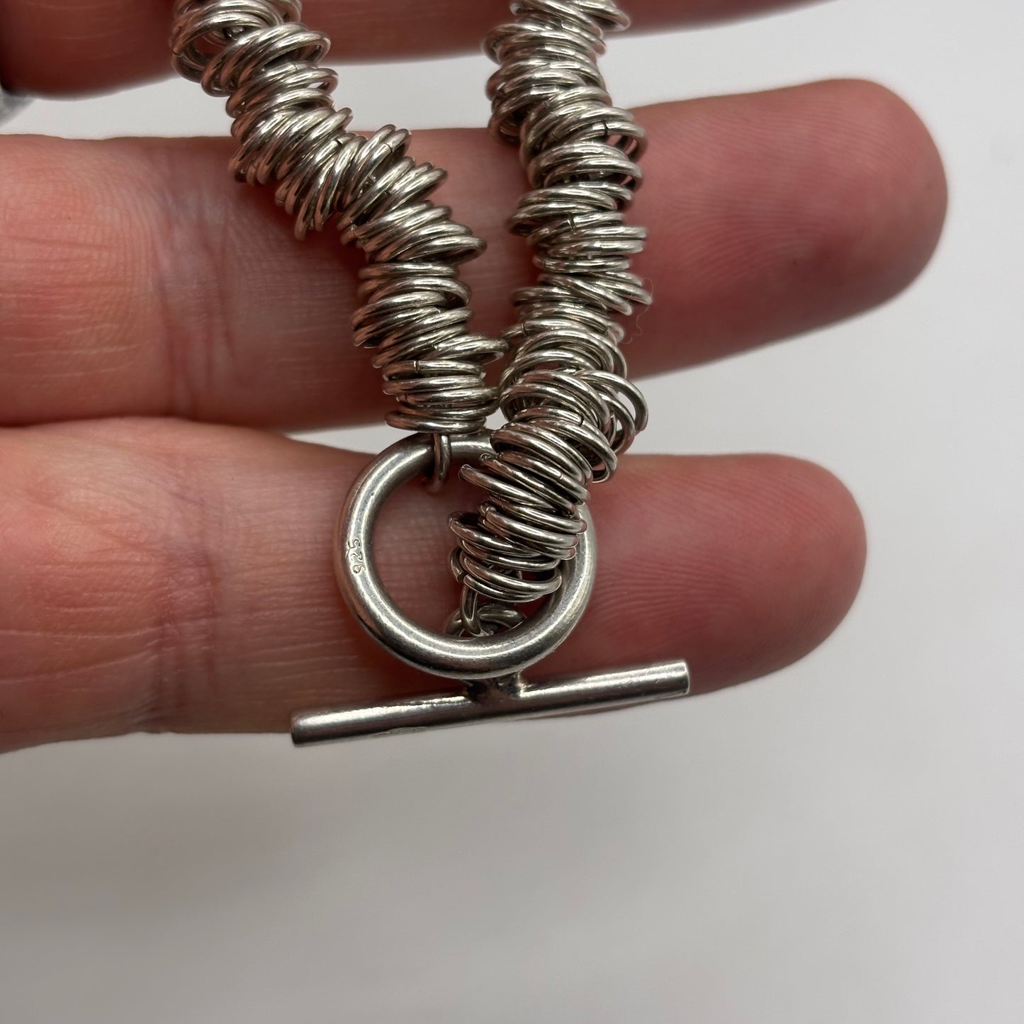 Silver 7.5” Heavy Unusual Bracelet