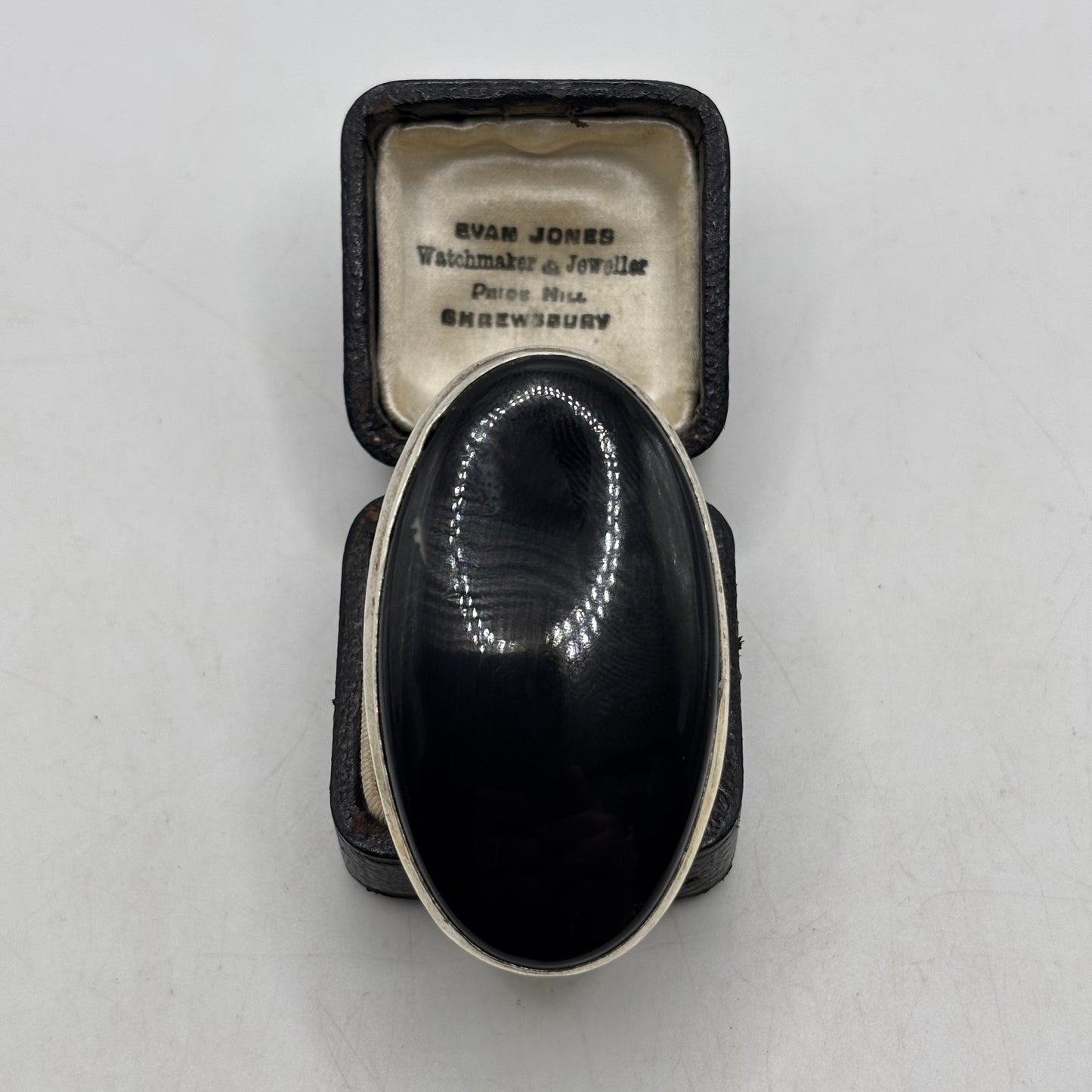 Silver Huge Onyx Statement Ring (R)