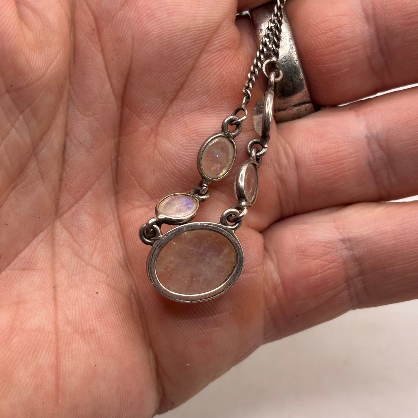 Silver 18” Moonstone Necklace