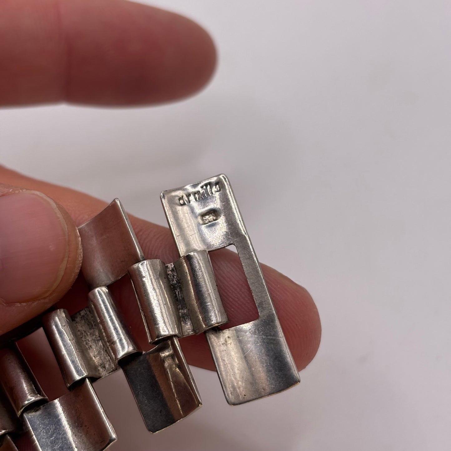 Silver 6.5” Unusual Link Bracelet