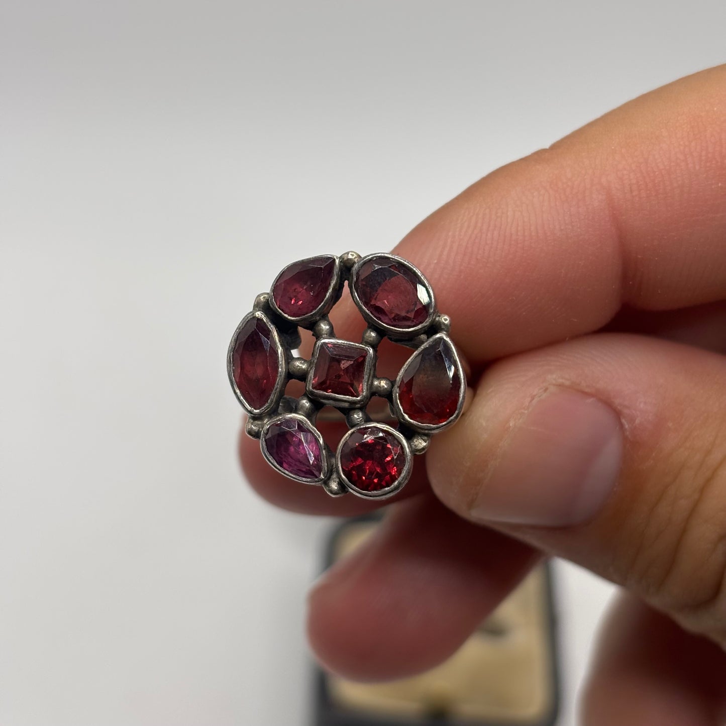 Silver Garnet Ring (M)