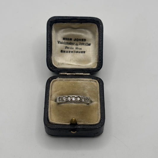 Silver Cz Half Eternity Ring