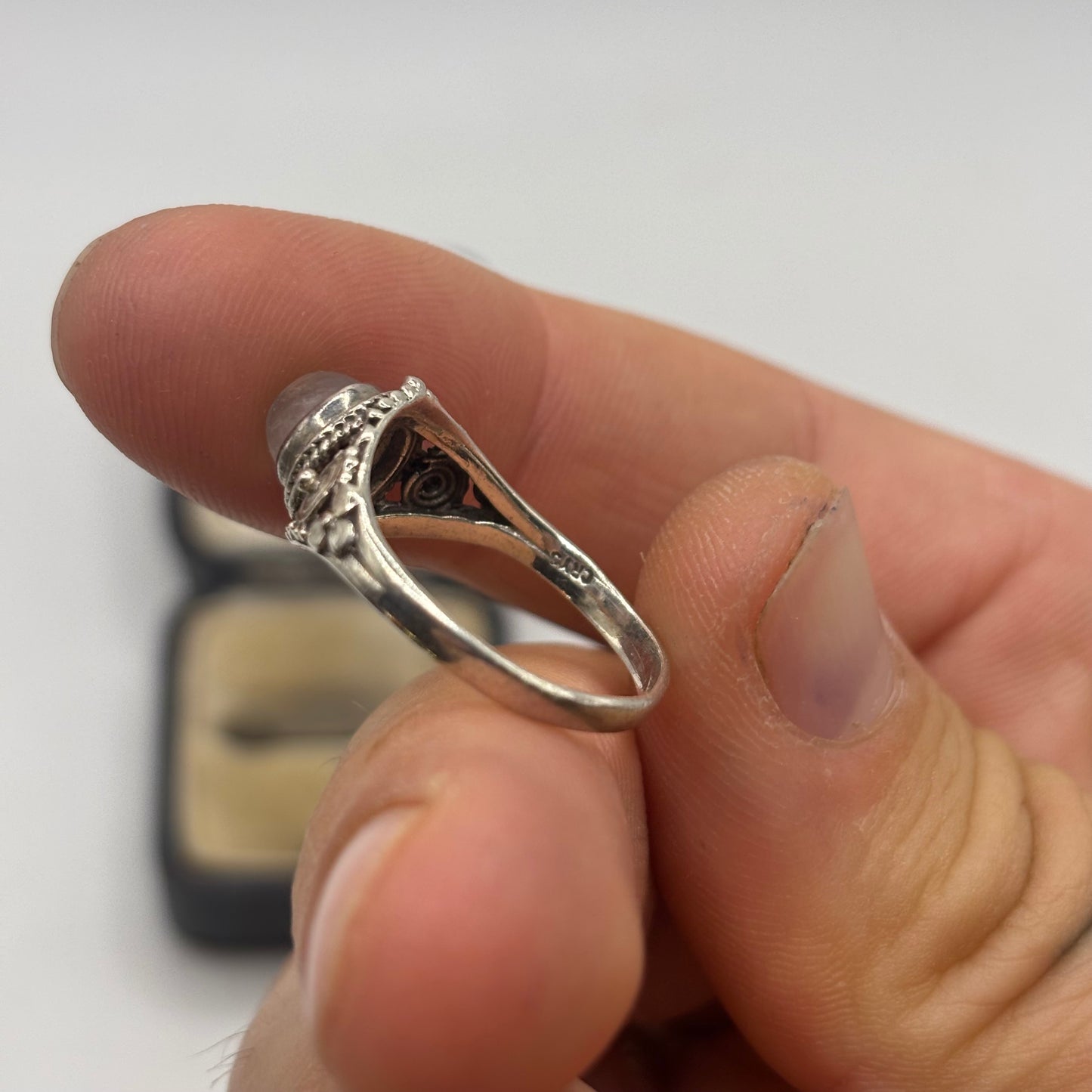 Silver Moonstone Ring