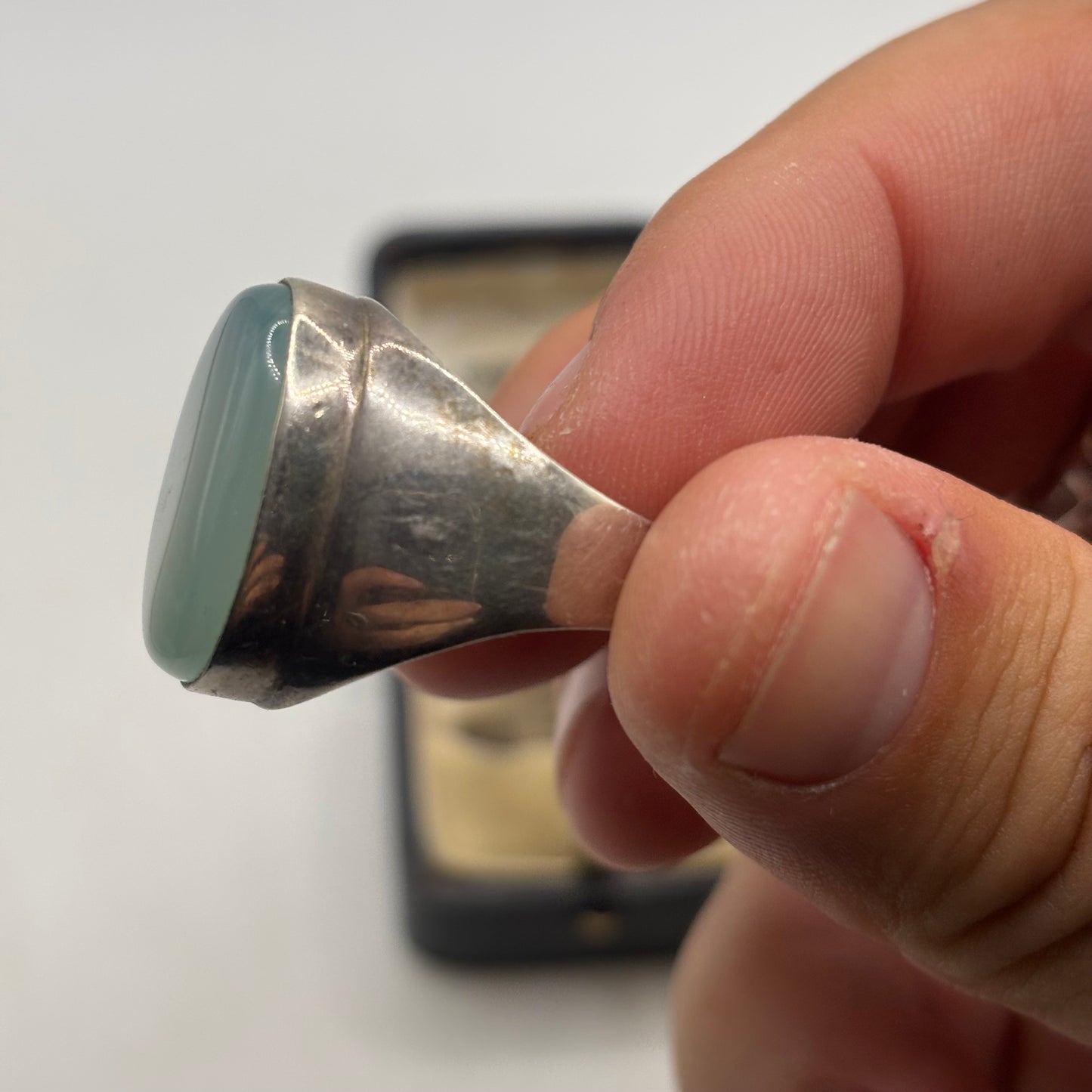 Silver Heavy Chalcedony Ring (R)